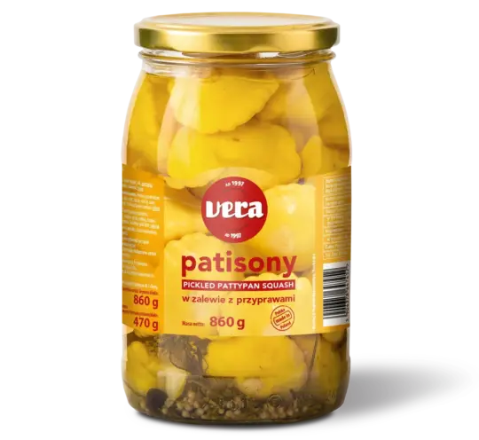 Патісони в маринаді зі спеціями, банка 860/470г, VERA