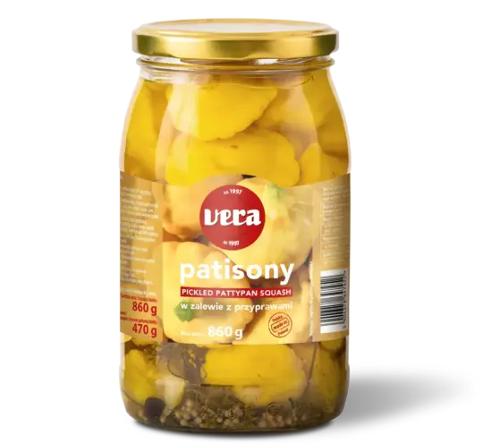 Патісони в маринаді зі спеціями, банка 860/470г, VERA