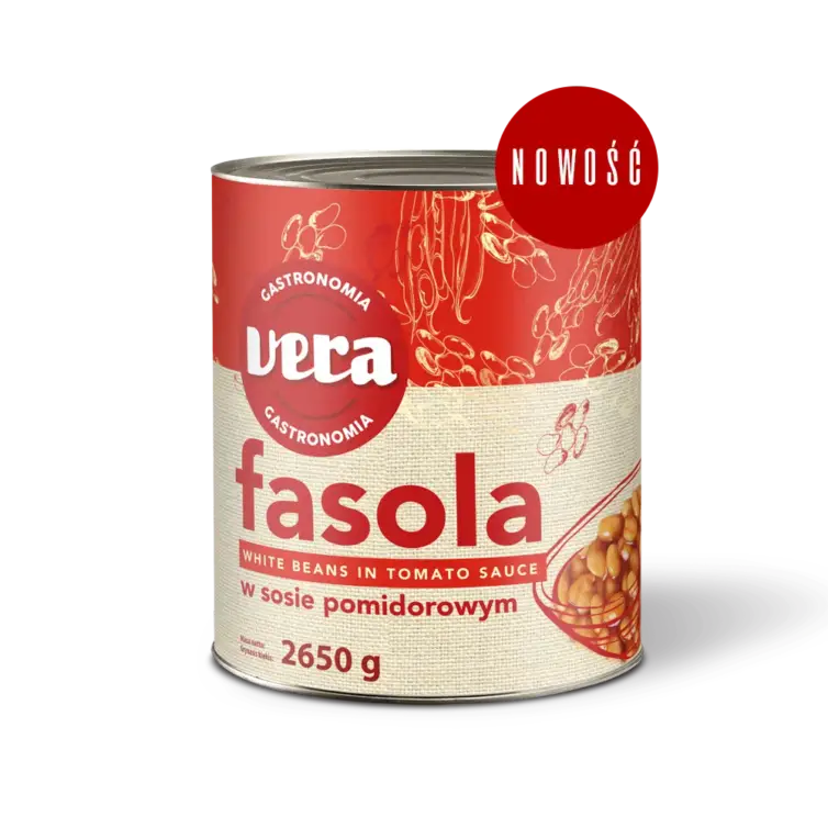 Biała fasola w sosie pomidorowym 2650 g, VERA