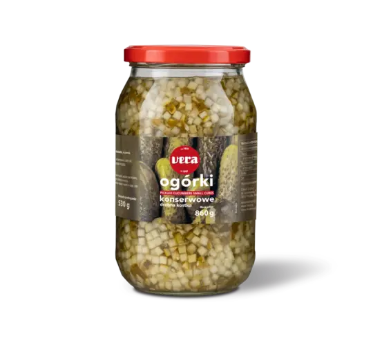 Консервовані огірки, нарізані кубиками, 860 г